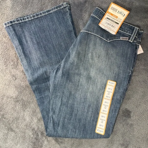 Cruel “Hannah” Denim Flare Jeans in Classic Blue - Picture 1 of 5